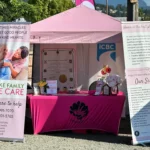 Just Like Family Home Care running a Chilliwack Fair booth by Rodeo area